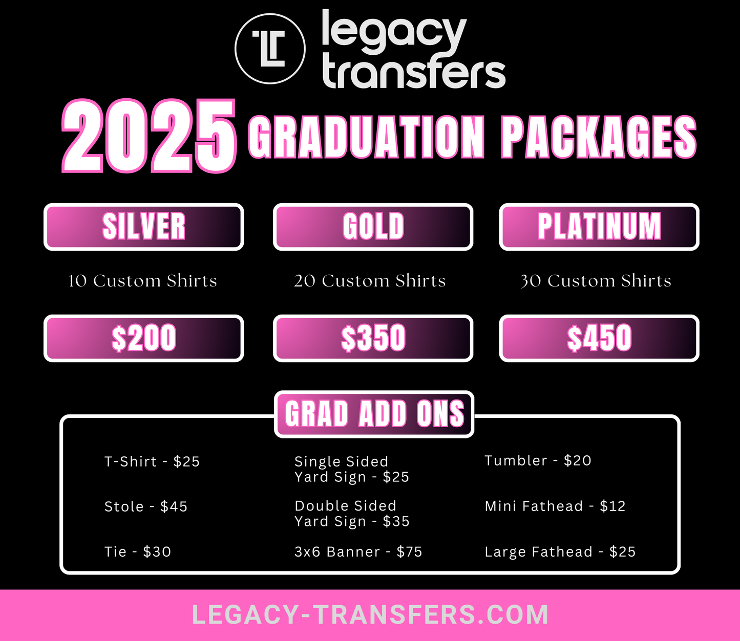 2025 Graduation Packages