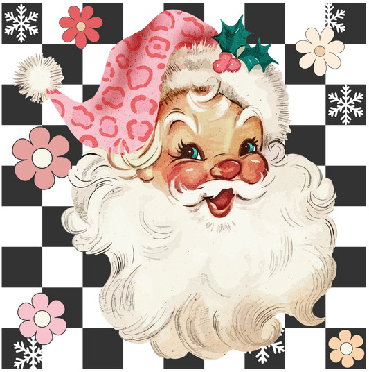 Plaid Santa Pink