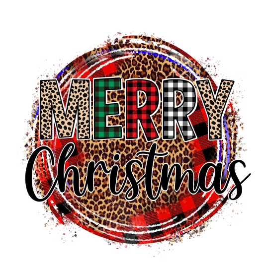 Merry Christmas Cheetah Plaid