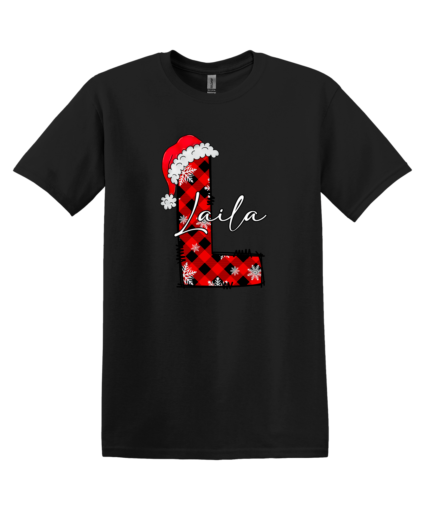 Plaid Initial Christmas Shirt