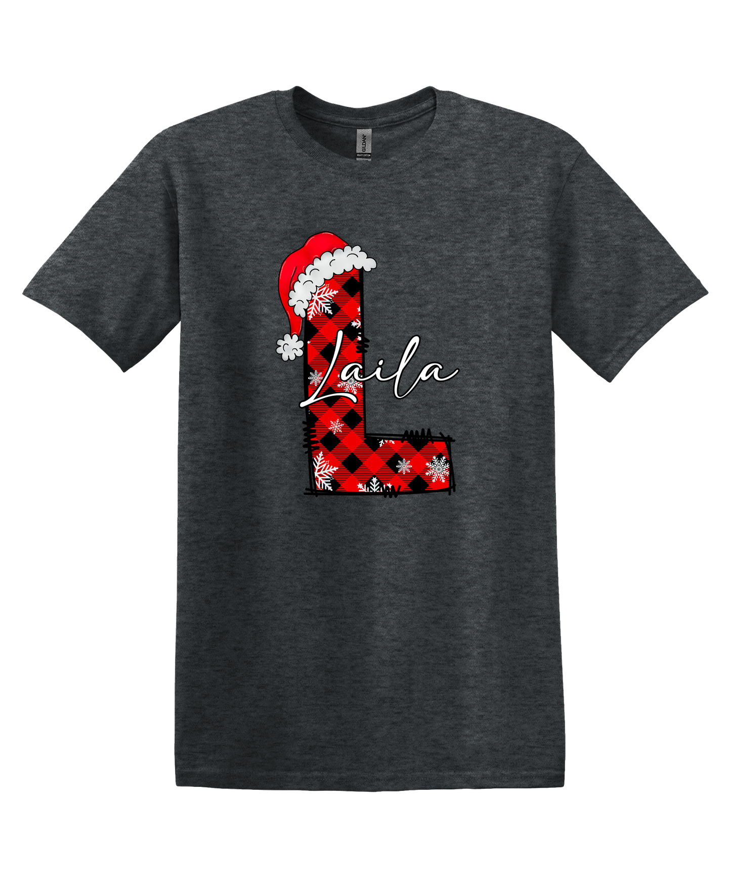 Plaid Initial Christmas Shirt