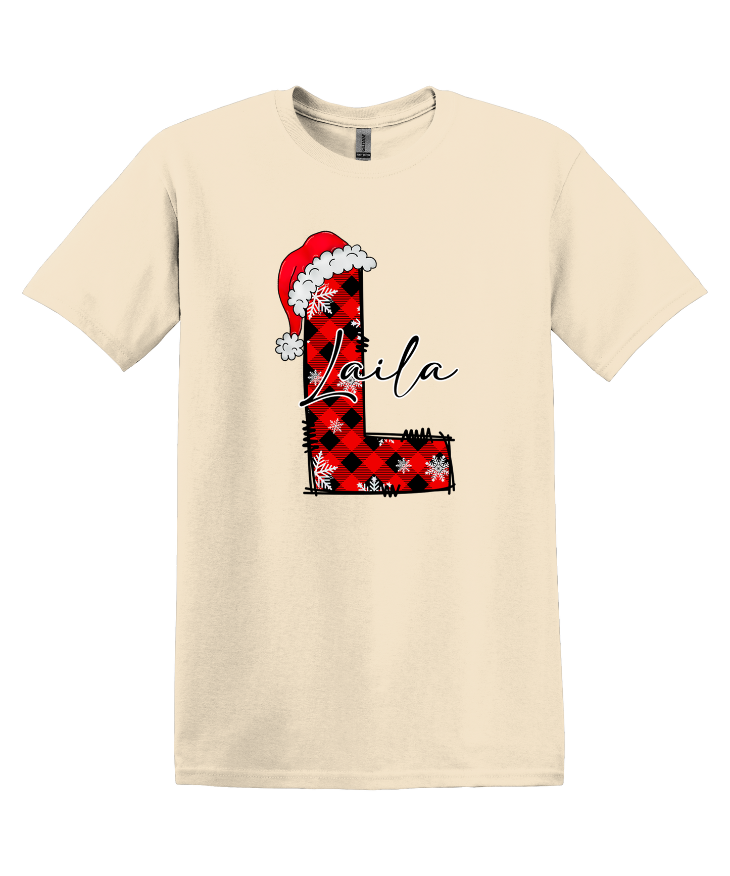 Plaid Initial Christmas Shirt