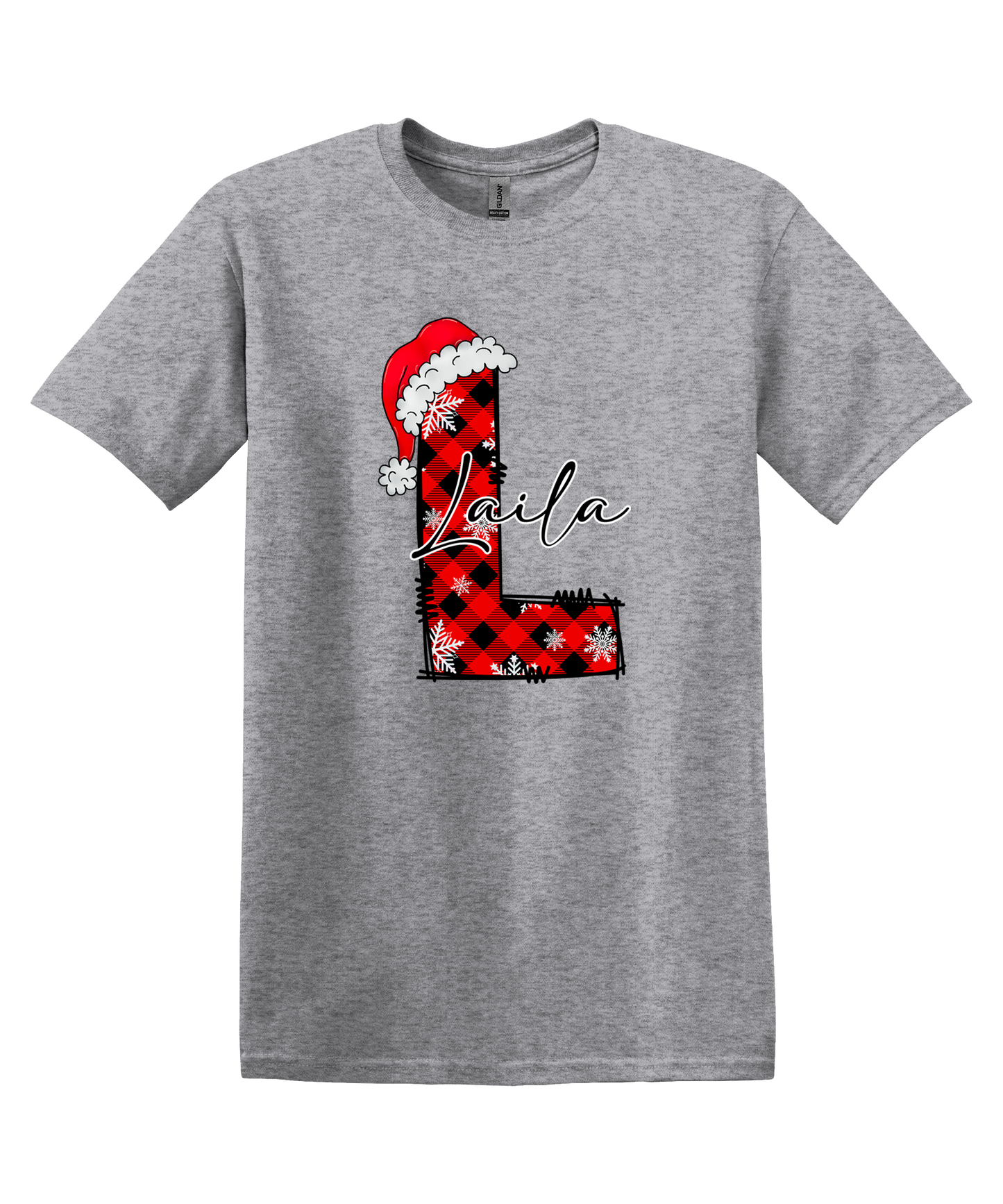 Plaid Initial Christmas Shirt