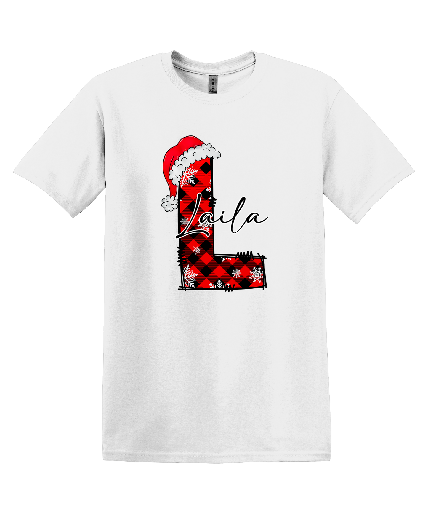 Plaid Initial Christmas Shirt