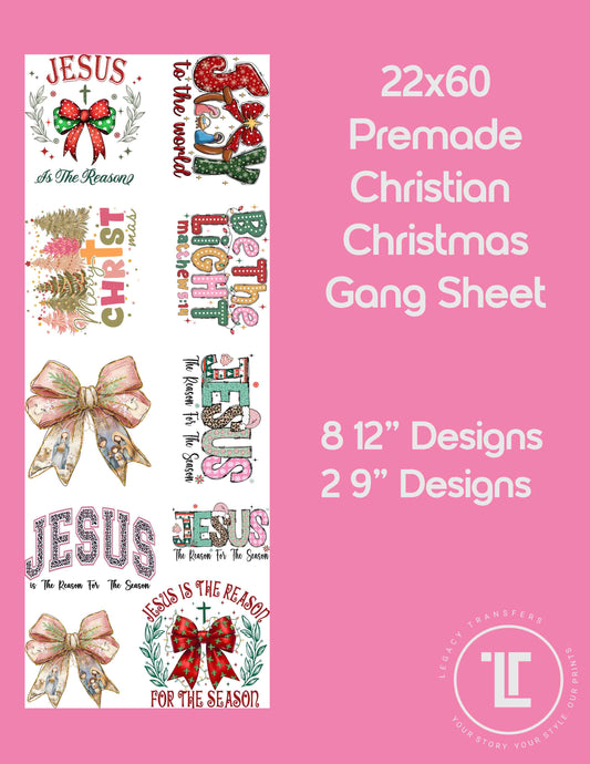 Premade Christian Christmas Gang Sheet