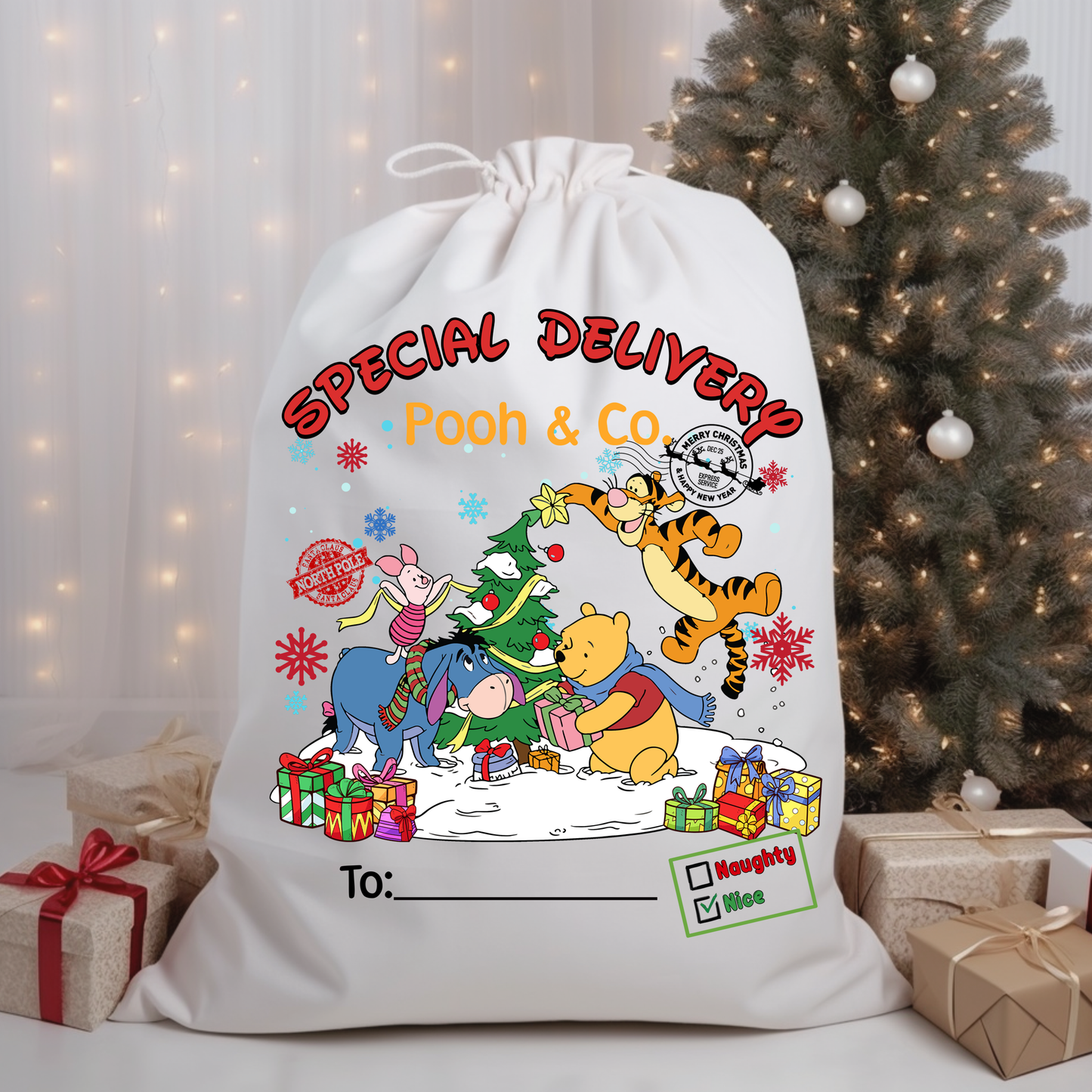 Personalized Santa Sacks - Winnie the Pooh