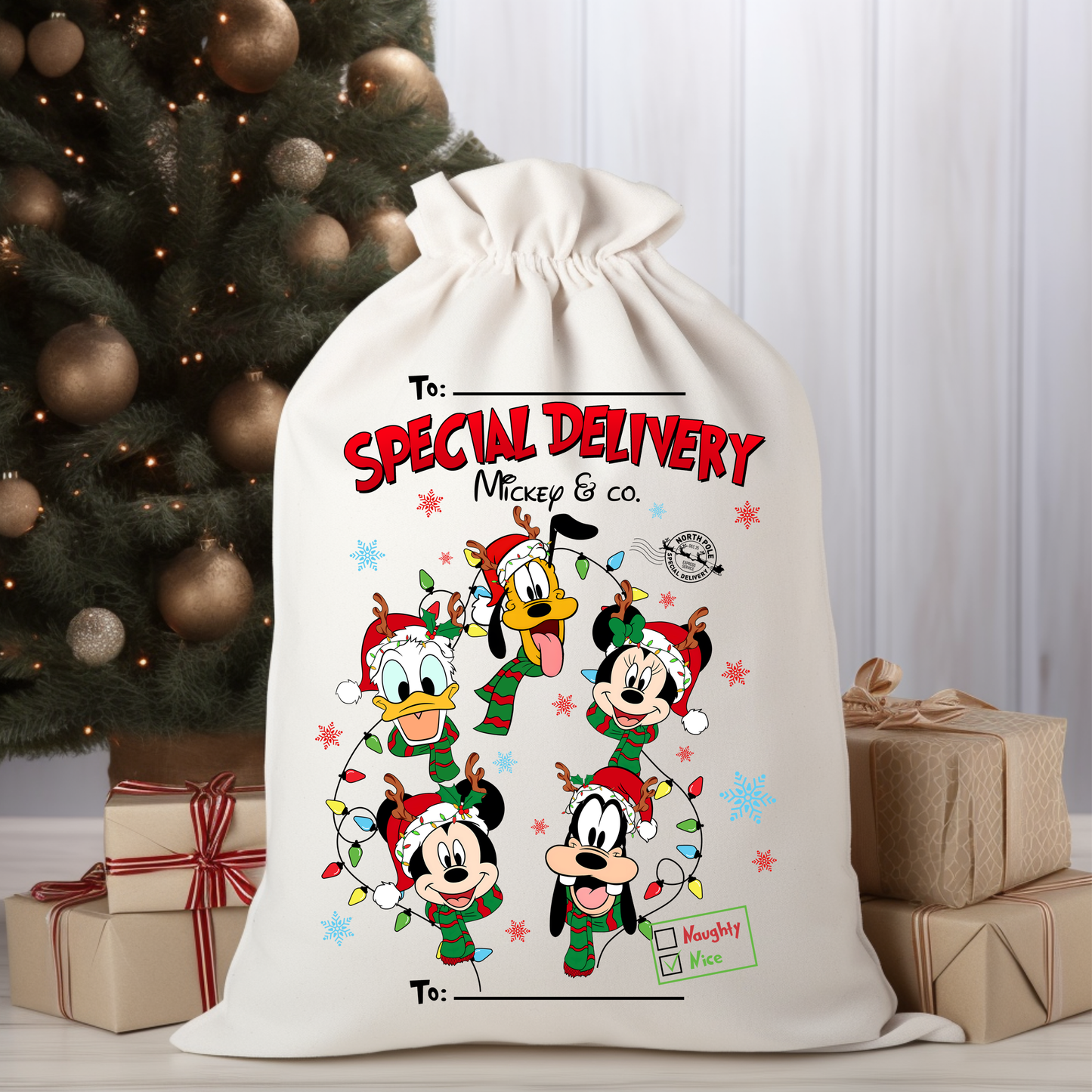 Personalized Santa Sacks - Mickey Mouse