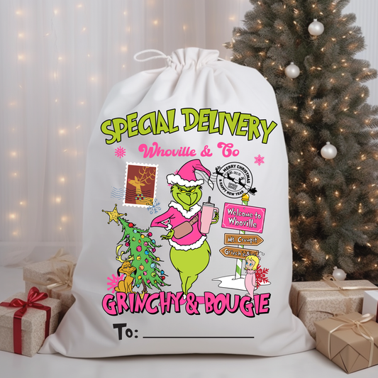 Personalized Santa Sacks - Grinch