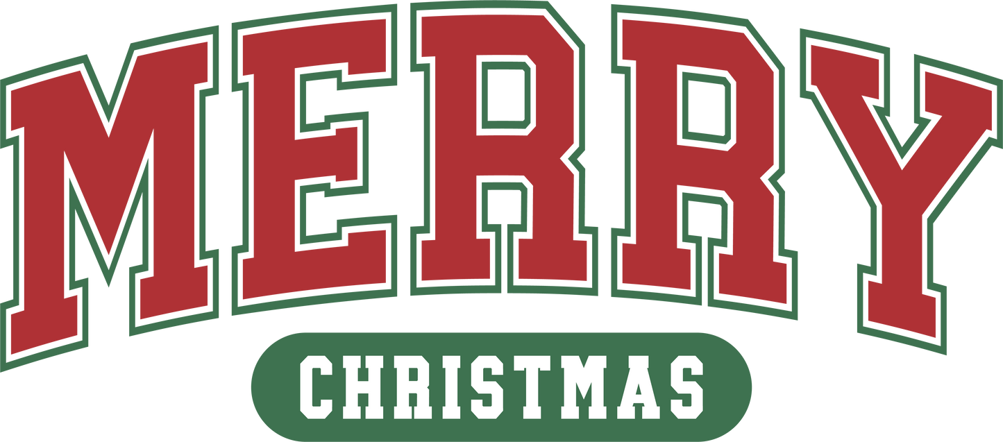 Merry Christmas Olive Red Text